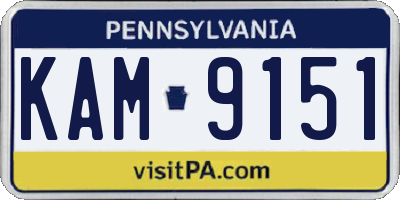 PA license plate KAM9151