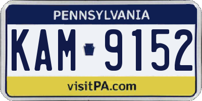 PA license plate KAM9152