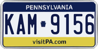 PA license plate KAM9156