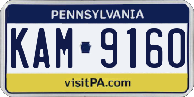 PA license plate KAM9160