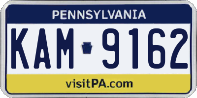 PA license plate KAM9162