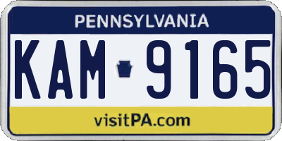 PA license plate KAM9165