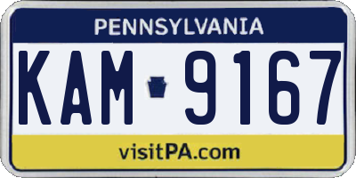 PA license plate KAM9167