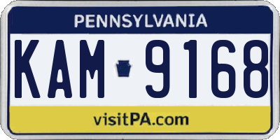 PA license plate KAM9168