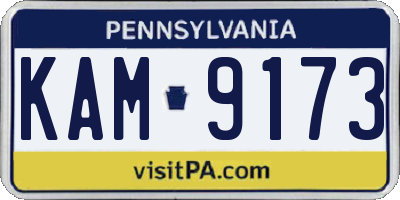 PA license plate KAM9173