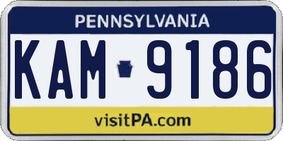 PA license plate KAM9186