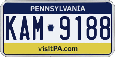 PA license plate KAM9188