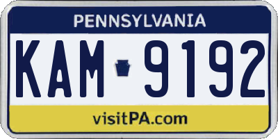 PA license plate KAM9192