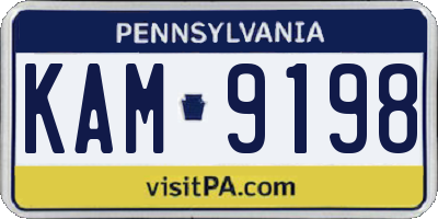 PA license plate KAM9198