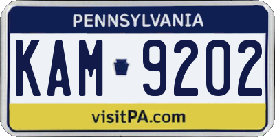 PA license plate KAM9202
