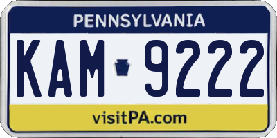 PA license plate KAM9222