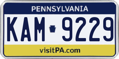 PA license plate KAM9229