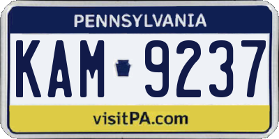 PA license plate KAM9237