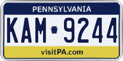 PA license plate KAM9244