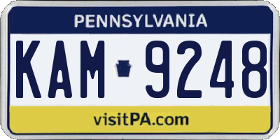 PA license plate KAM9248