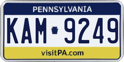 PA license plate KAM9249