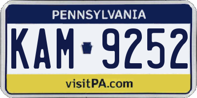 PA license plate KAM9252