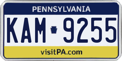 PA license plate KAM9255