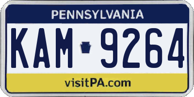 PA license plate KAM9264