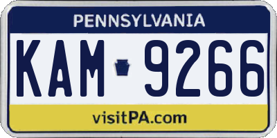 PA license plate KAM9266