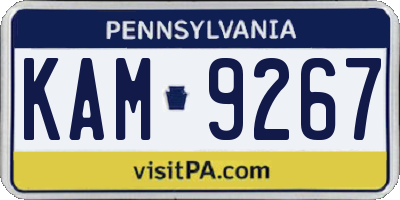 PA license plate KAM9267