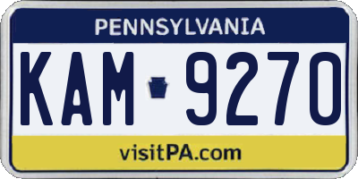 PA license plate KAM9270
