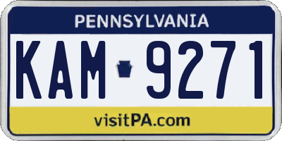 PA license plate KAM9271