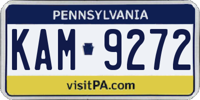 PA license plate KAM9272
