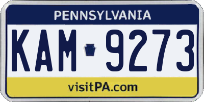 PA license plate KAM9273