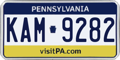 PA license plate KAM9282
