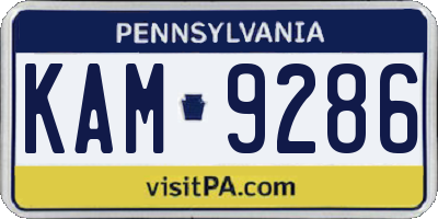 PA license plate KAM9286