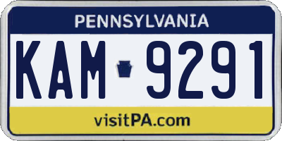 PA license plate KAM9291