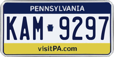 PA license plate KAM9297