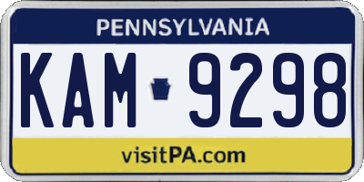 PA license plate KAM9298