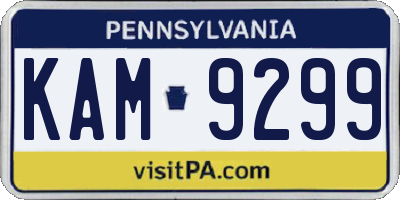 PA license plate KAM9299