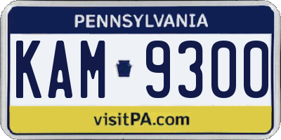 PA license plate KAM9300