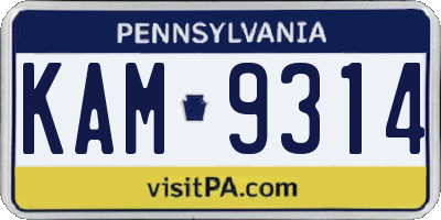 PA license plate KAM9314
