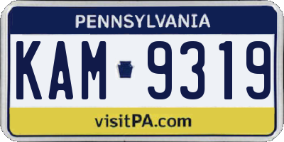 PA license plate KAM9319