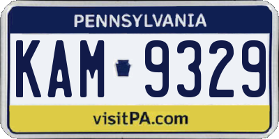 PA license plate KAM9329