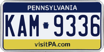 PA license plate KAM9336