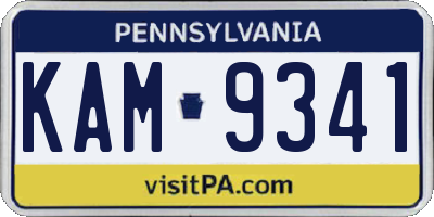 PA license plate KAM9341