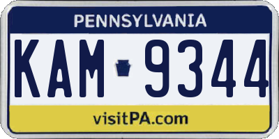 PA license plate KAM9344