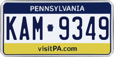 PA license plate KAM9349