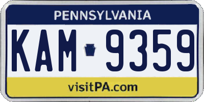 PA license plate KAM9359