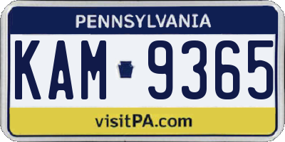 PA license plate KAM9365