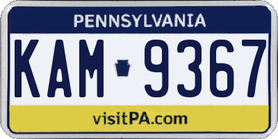 PA license plate KAM9367