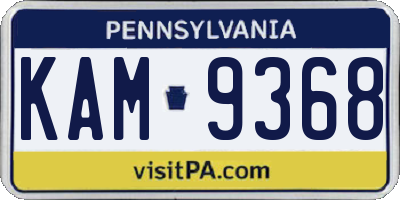 PA license plate KAM9368