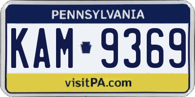 PA license plate KAM9369