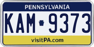 PA license plate KAM9373