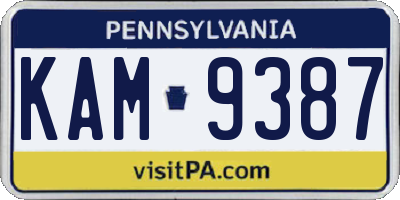 PA license plate KAM9387